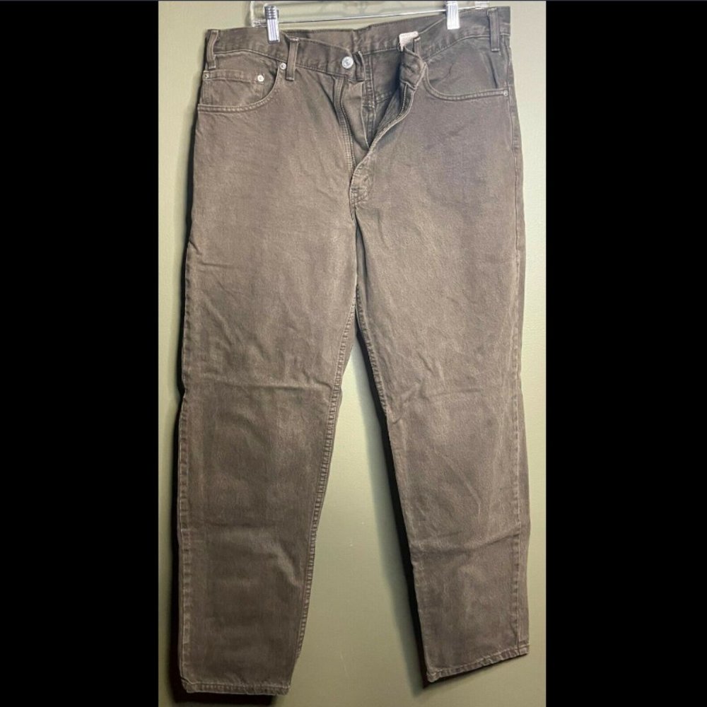 VTG Men's 90s LEVI'S 550 Army Green Denim Jeans 36x34 USA MADE